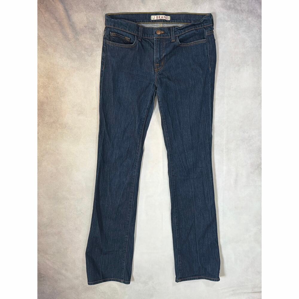 J Brand Low Rise Straight Leg Jeans Dark Wash Blue Size 28